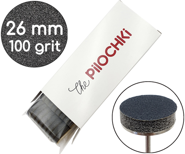 Сменные бафы для подо-диска "Черные", 100 грит, 26 мм, Черные