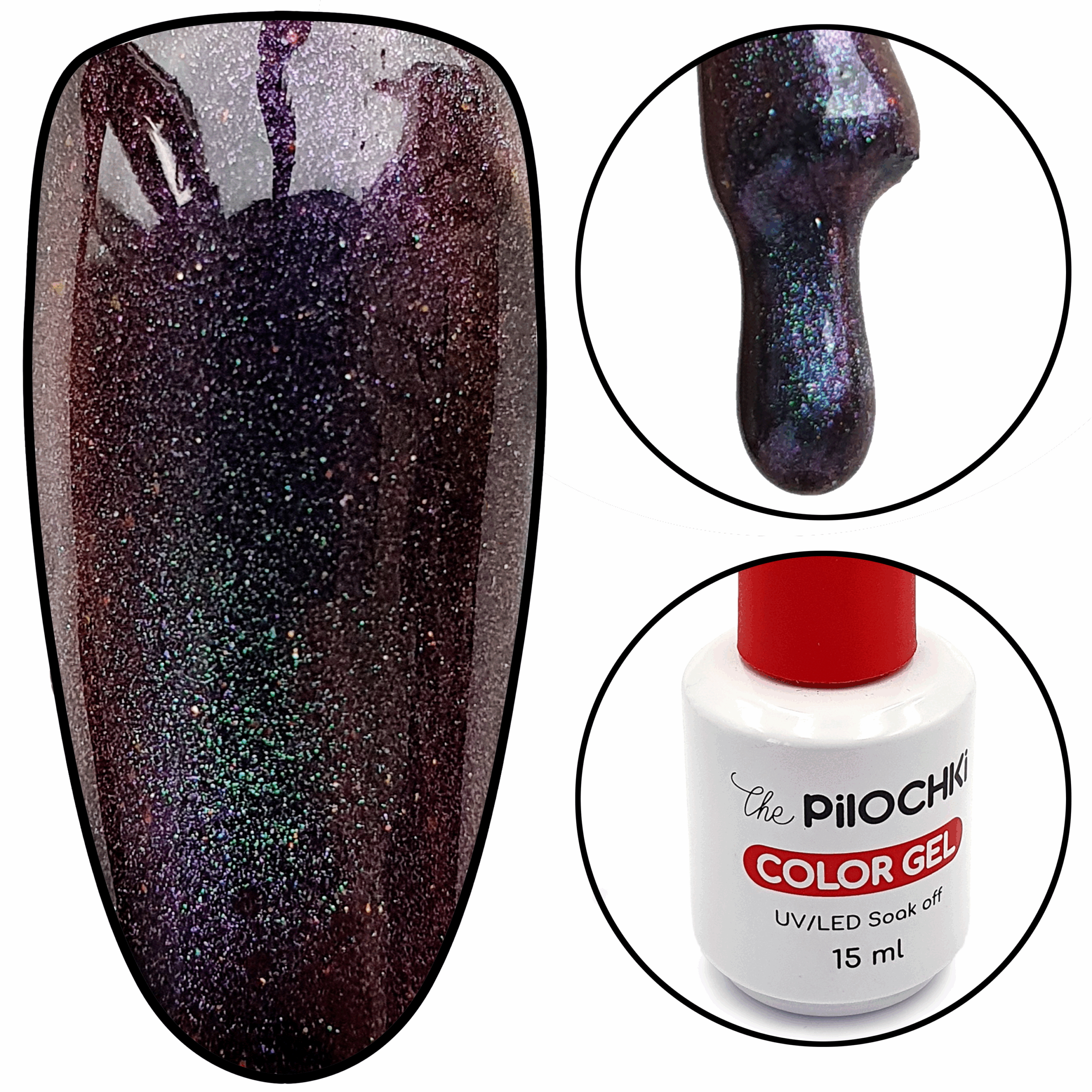 Гель - лак, № 1004 CE, Кошачий Глаз 5-D, 15 мл