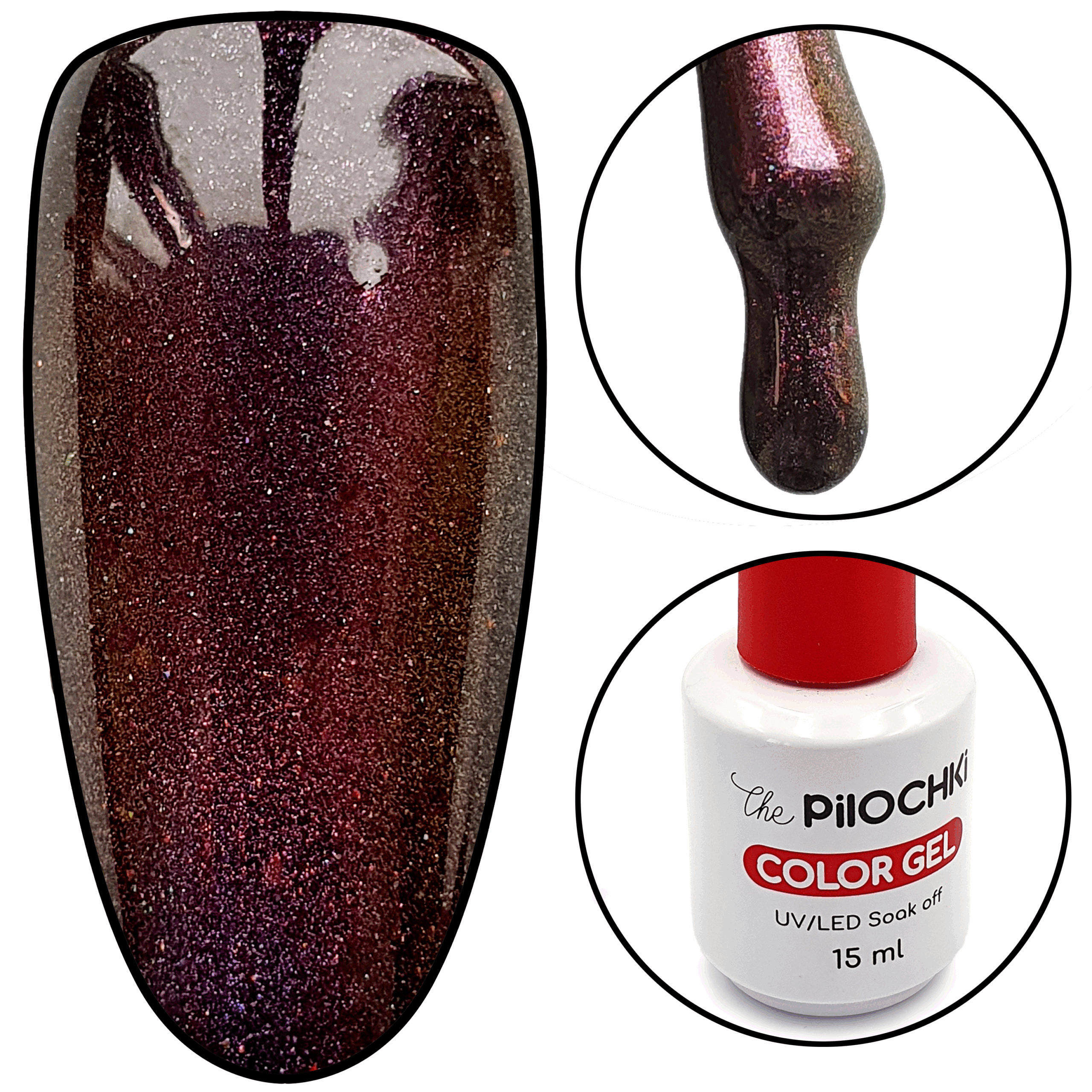 Гель - лак, № 1007 CE, Кошачий Глаз 5-D, 15 мл