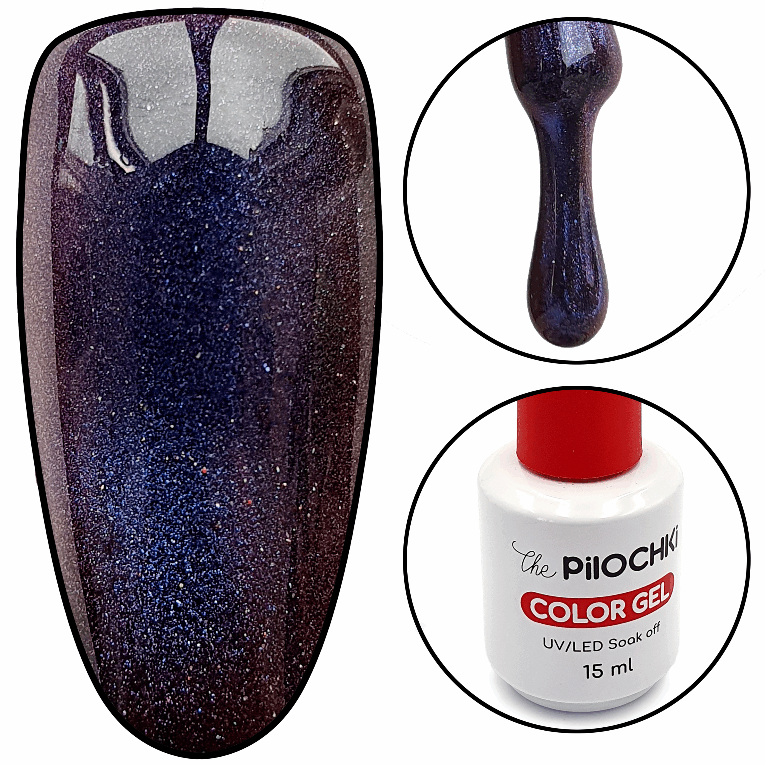 Гель - лак, № 1008 CE, Кошачий Глаз 5-D, 15 мл