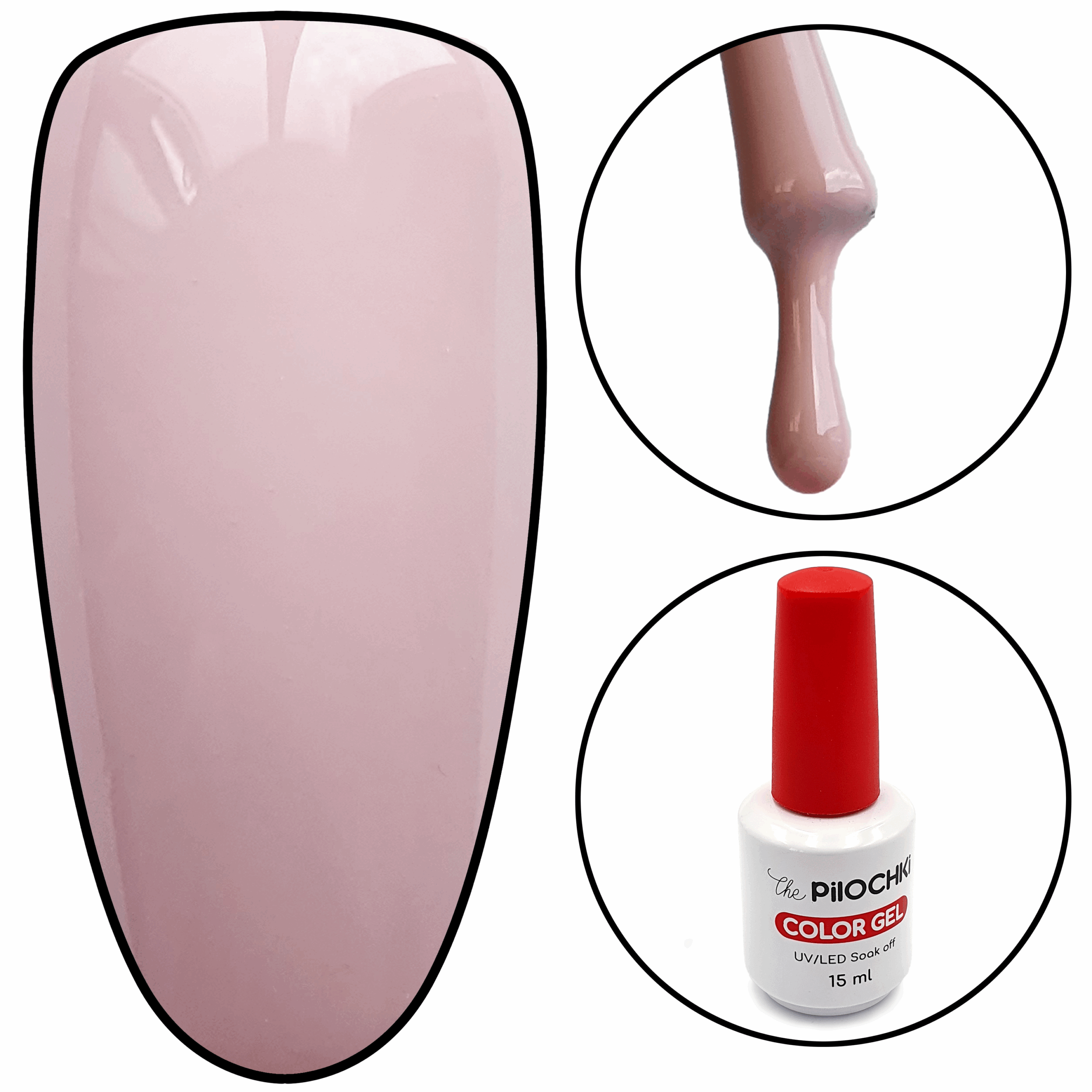 Гель - лак, № 113 PN, Пастельно-Розовый, 15 мл