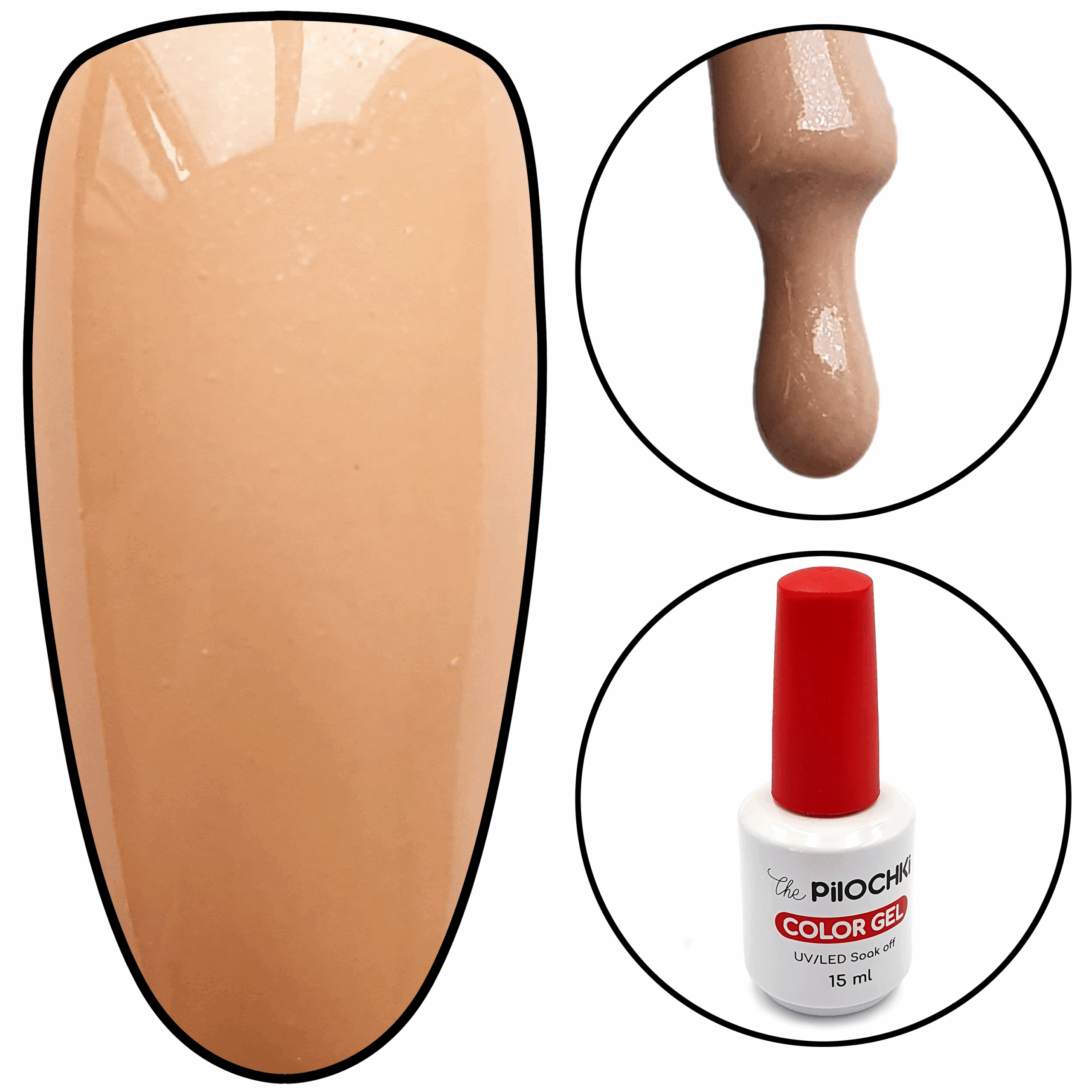 Гель - лак, № 1489 ML, Оранжево-Розовый, 15 мл