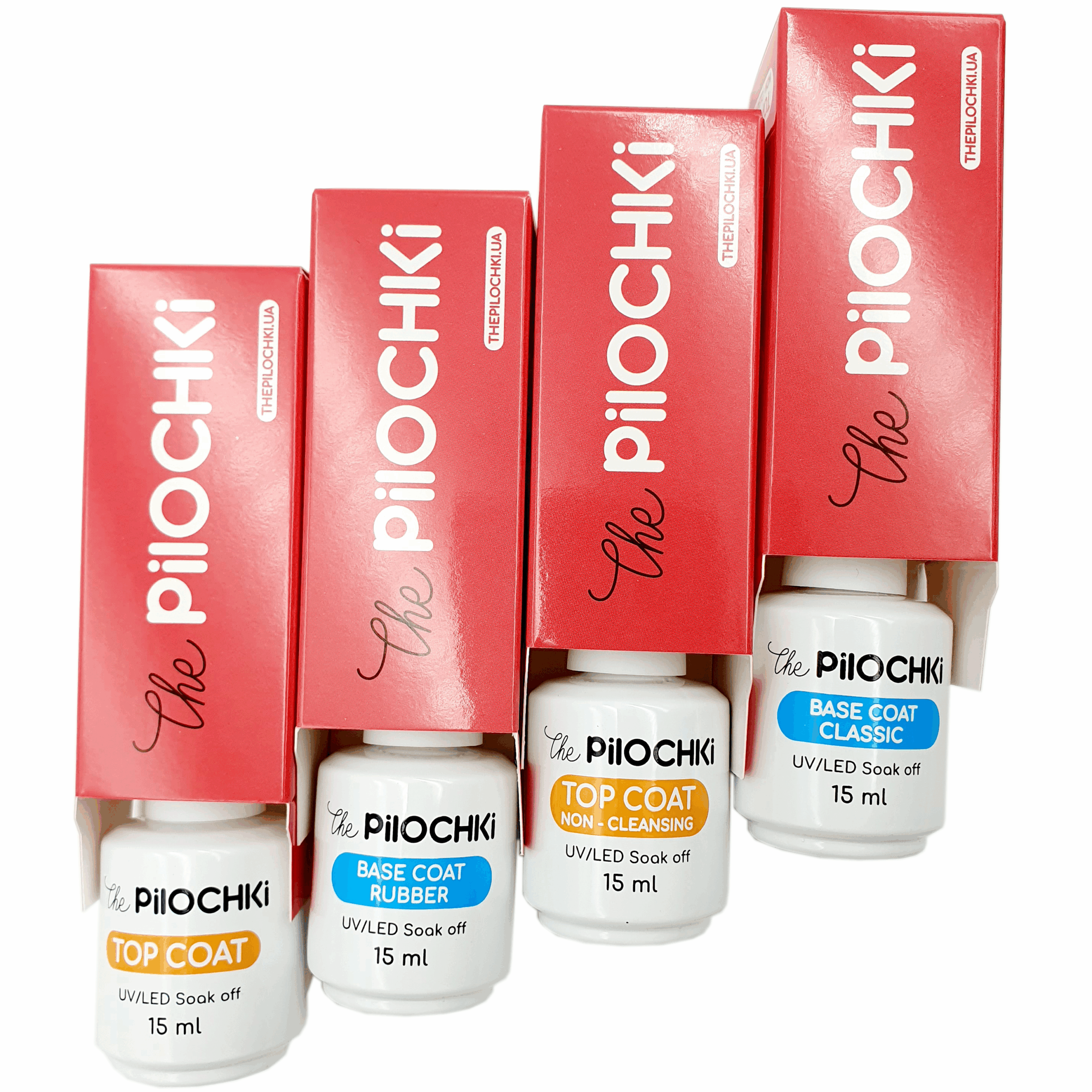 Gel Nail Polish Set "2 base coats 2 top coats" 4 pcs, 15 ml each