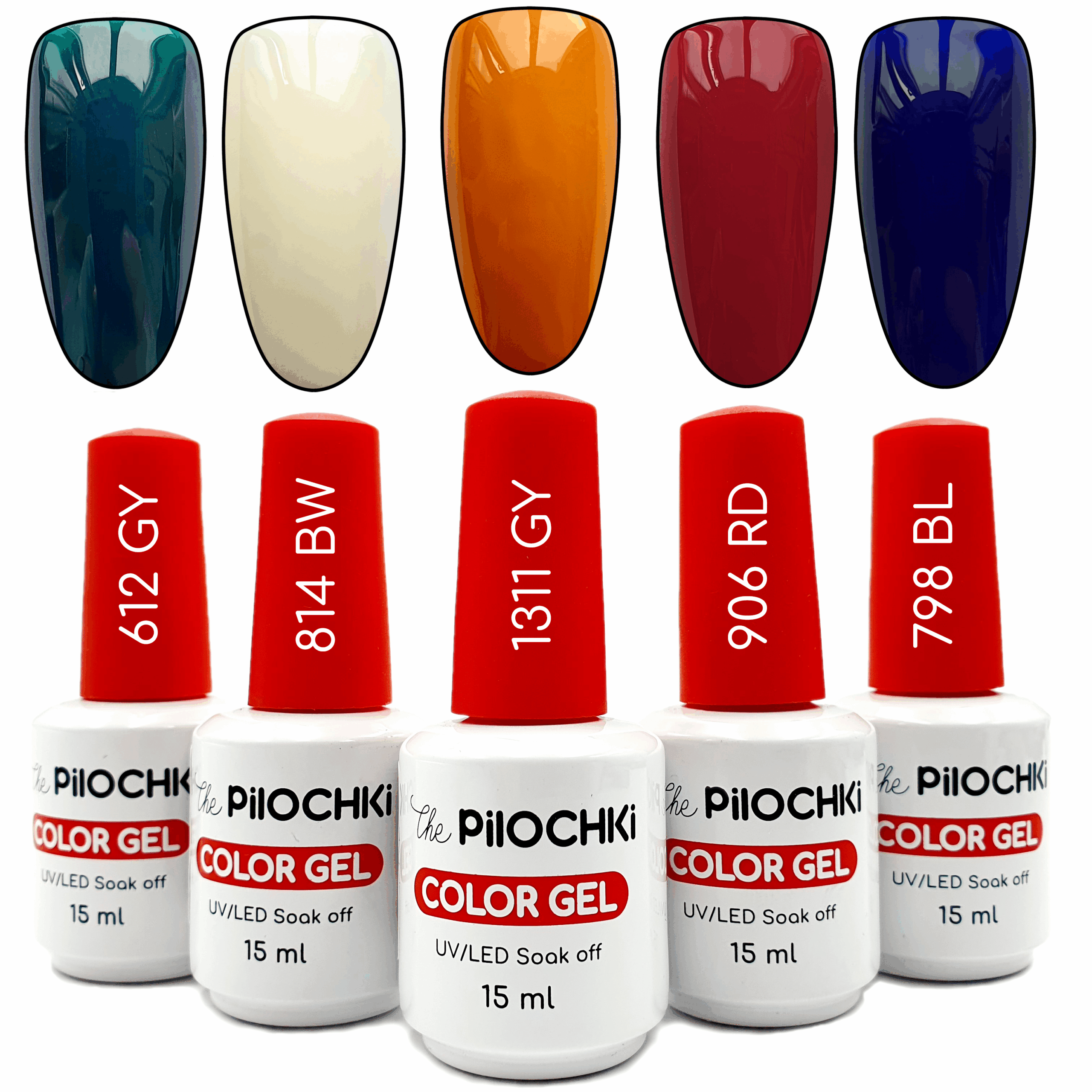 Gel Nail Polish Set "Autumn" 5 pcs, 15 ml each